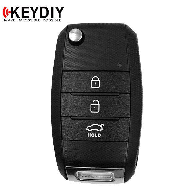 KEYDIY - Kia Style - 3-Button Flip Key Blank - Black  (KD-B19-3) - UHS Hardware