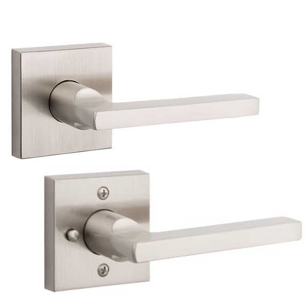 Baldwin Reserve - PV.SQU.CSR - Contemporary Square Lever - Square Rose - 150 - Satin Nickel - Privacy - Grade 2 - LH - UHS Hardware