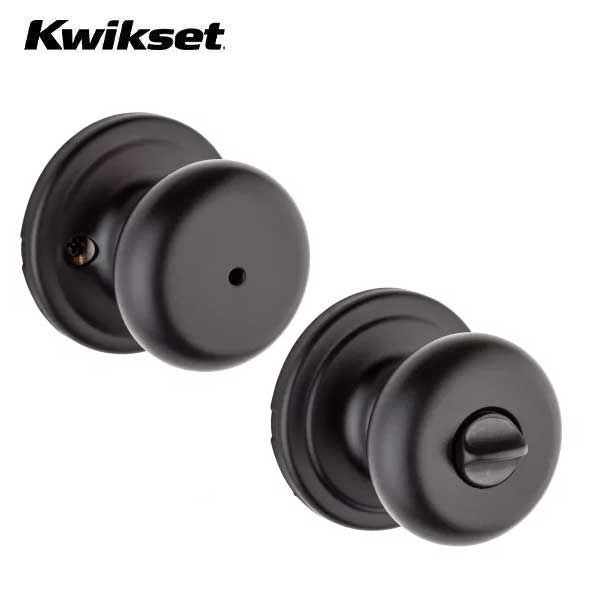 Kwikset - 730H - Hancock Knob - Round Rose - Privacy - 514 - Matte Black - Grade 2 - UHS Hardware