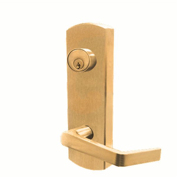 Cal-Royal - Escutcheon Lever Exit Trim - 2-3/4 " Backset - for A7700/AF7700 Exit Devices - Entrance - Bright Brass - Grade 1 - UHS Hardware