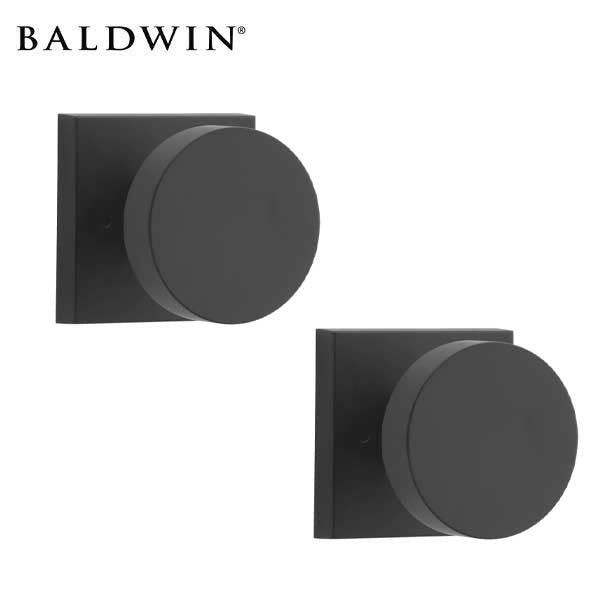 Baldwin Reserve - PS.CON.CSR - Contemporary  Knob - Square Rose - 190 - Satin Black - Passage - Grade 2 - UHS Hardware