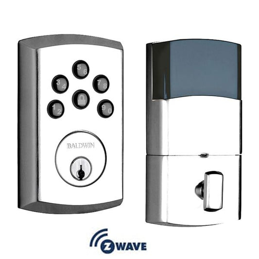 Baldwin Estate Soho - 8285.AC3 Contemporary Keyless Electronic Deadbolt - Singl Cyl - Z-Wave - 260 - Polished Chrome - Grade 2 - UHS Hardware