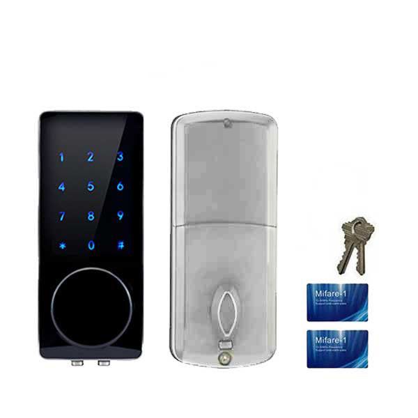 Premium Electronic Touchscreen Deadbolt - Key Override - 13.56MHz RFID - Satin Silver - UHS Hardware