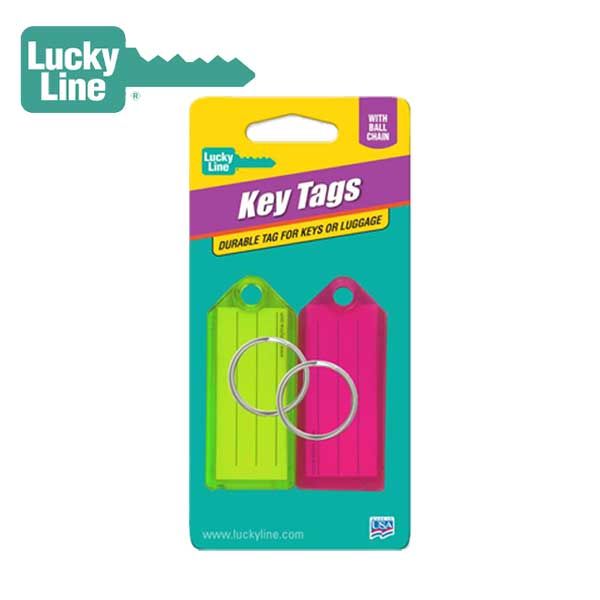 LuckyLine - 10102 - Key Tag with Ball Chain - Assorted Colors (2 Pack) - UHS Hardware