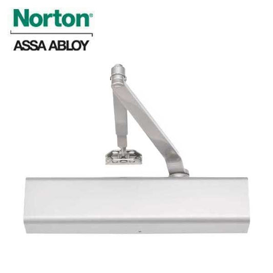 Norton - 8501 - Tri-Packed Manual Door Closer - Full Cover - Adjustable Arm - Sizes 1-6 - Satin Aluminum - Grade 1 - UHS Hardware