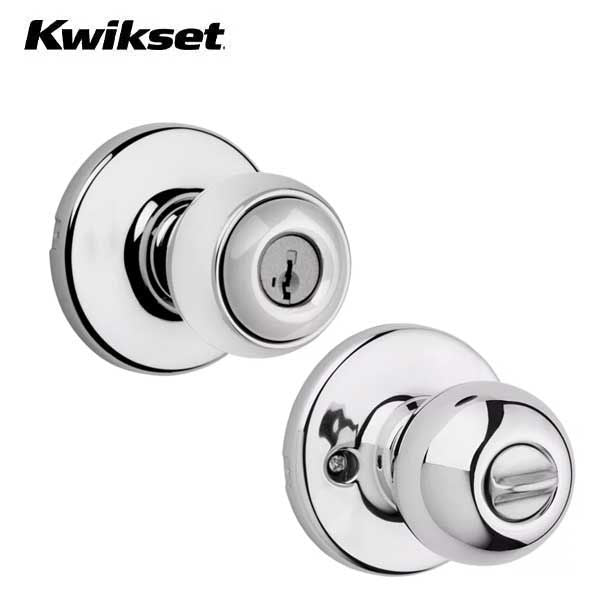 Kwikset - 400P - Polo Knob  - Round Rose - Entrance - 26D - Satin Chrome - SmartKey Technology - Grade 3 - UHS Hardware