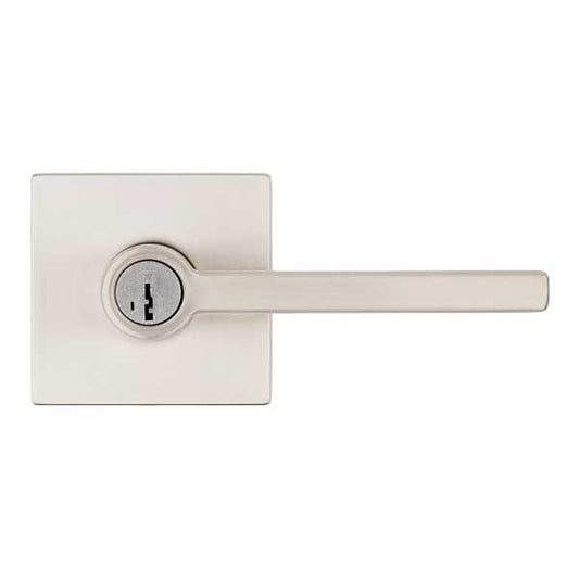 Kwikset - 740HFL - Halifax Lever Set - Square Rose - 15 - Satin Nickel - Entrance - SC1 Schlage - SmartKey Technology - Grade 2 - UHS Hardware