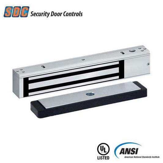 SDC - TJ350 - Single Narrow Electromagnetic Lock - Surface Mount - DPS - BAS - 1200lbs - 12/24VDC - Aluminum - Grade 1 - UHS Hardware