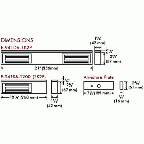 Seco-Larm - Single Door -Maglock - 1200 lb Holding Force - Bond Sensor Status LED - UL Listed - UHS Hardware