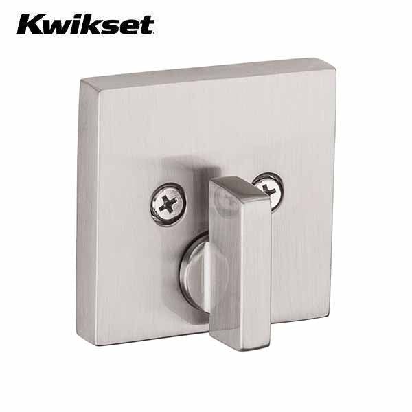 Kwikset - 258 - Downtown Deadbolt - Square Rose - 15 - Satin Nickel - Entrance - SC1 Schlage - SmartKey Technology - Grade 1 - UHS Hardware