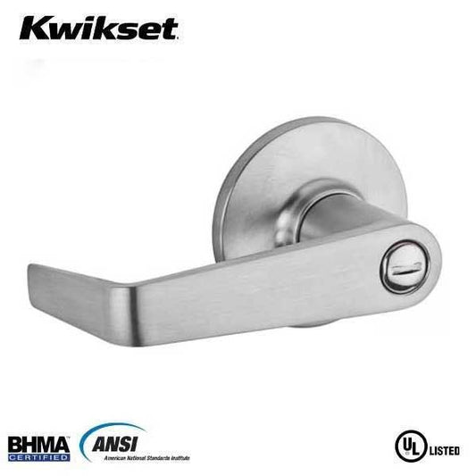 Kwikset - 408CNL - Carson Commercial Lever - Round Rose - 26D - Satin Chrome - Privacy - Grade 3 - UHS Hardware