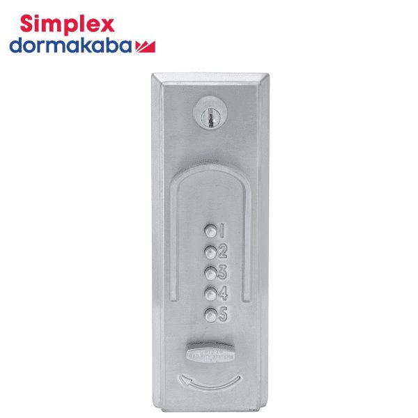 Simplex 2015 - Mechanical Pushbutton Exit Trim Lock - Combination Entry w/ Thumbturn Style Knob - 26D - Satin Chrome - UHS Hardware