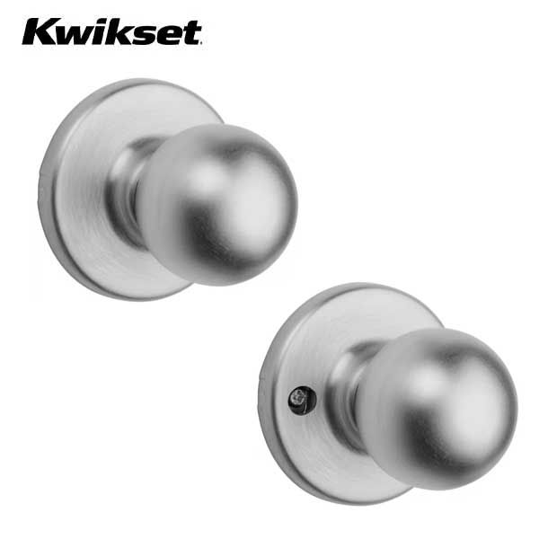 Kwikset - 200P - Polo Knob - Round Rose - Passage - 26D - Satin Chrome- Grade 3 - UHS Hardware