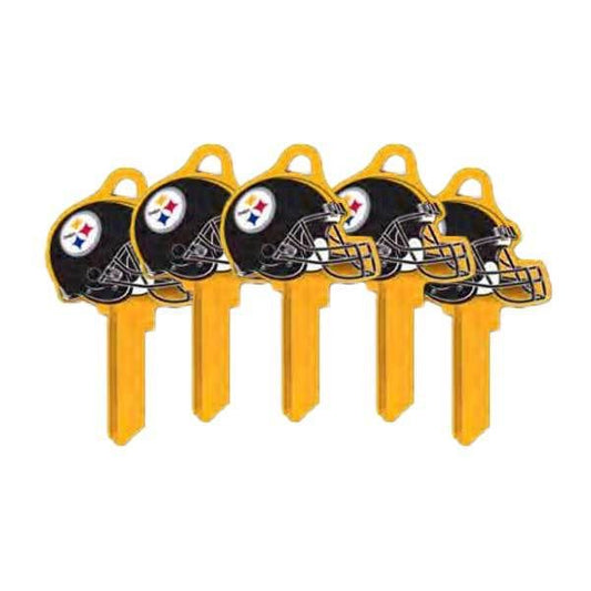 ILCO - NFL TeamKeys - Helmet Edition - Key Blank - Pittsburgh Steelers - KW1 (5 Pack) - UHS Hardware