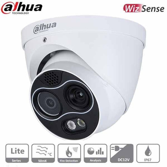 Dahua / IP Camera / 4MP / Hybrid Thermal Network Eyeball / 2 mm, 3.5 mm, or 7 mm Fixed Thermal Lens / WDR / IP67 / 5 Year Warranty / DH-TPC-DF1241N-D7F8 - UHS Hardware