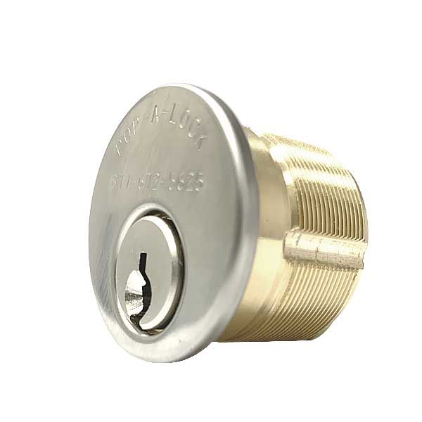 POP-A-LOCK - Branded Premium Mortise Cylinder w/ Phone Number  - 1" - 26D - Satin Chrome - (SC1) - UHS Hardware