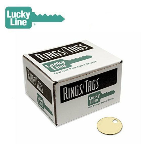 LuckyLine - 26012 - Solid Brass Tags - 1 Hole - 100 box - UHS Hardware
