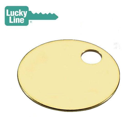 LuckyLine - 26012 - Solid Brass Tags - 1 Hole - 100 box - UHS Hardware