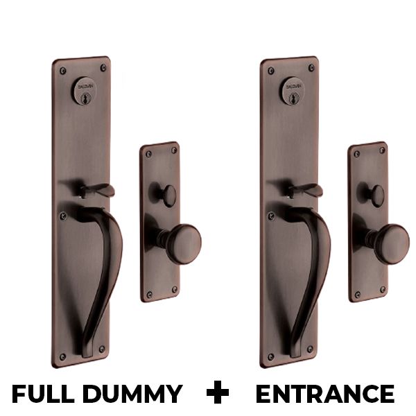 Baldwin Estate - 6567.112 - Trenton Full Dummy & Entrance Handleset Trim Set - Single Cyl - 112 - Venetian Bronze - Grade 2 - RH/LH - UHS Hardware