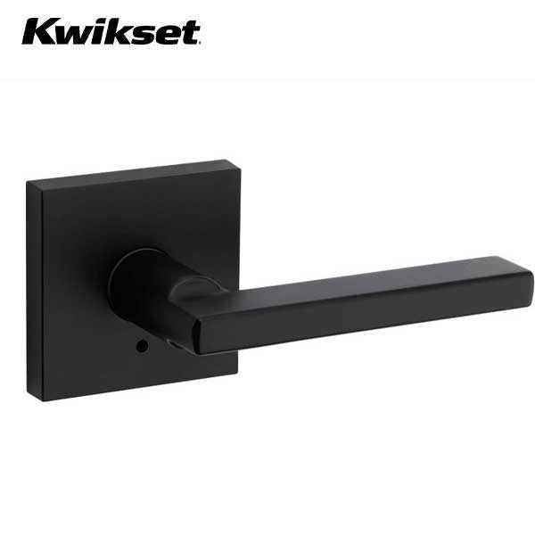 Kwikset - 155HFL - Halifax Privacy Lever - Square Rose - 514 - Matte Black -  Grade 2 - UHS Hardware