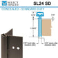 Select Hinges - 24 - 83" - Geared Concealed Continuous Hinge - Dark Bronze - Aluminum - Standard Duty - UHS Hardware