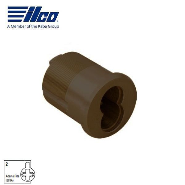 Ilco - R28107 -  1 3/8" - SFIC Small Format IC Core - Thin Head Mortise Cylinder - Adams Rite Cam  - Oil Rubbed Bronze - 6/7-Pin - UHS Hardware