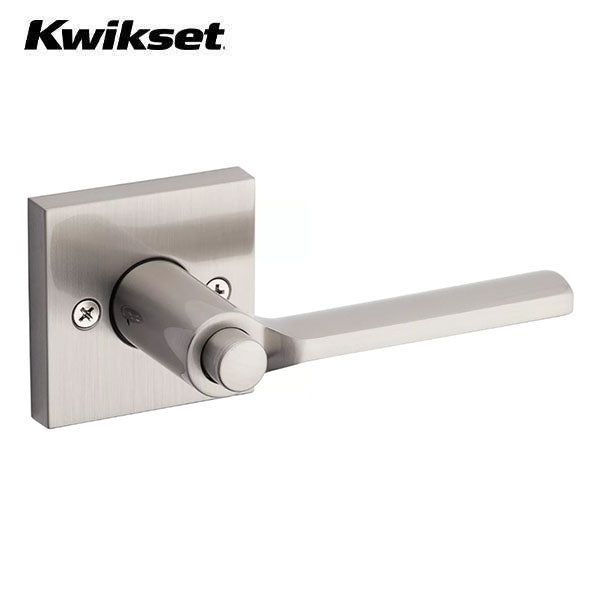 Kwikset - 156 - Lisbon Lever - Square Rose - 15 - Satin Nickel - Entrance - SmartKey Technology - Grade 2 - UHS Hardware