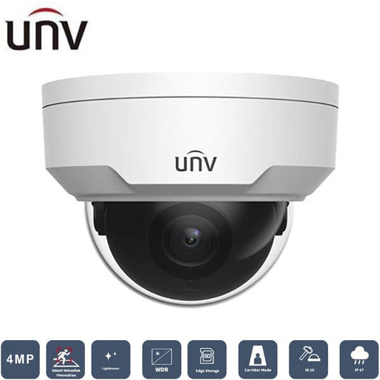 Uniview / IP / 4MP / Dome Camera / Fixed / 2.8mm Lens / Outdoor / WDR / IP67 / IK10 / 30m Smart IR / Intelligent / LightHunter / 3 Year Warranty / UNV-324SB-DF28K-I0 - UHS Hardware