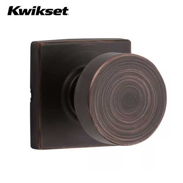 Kwikset - 720PSK - Pismo Knob  - Square Rose - Passage - 11P - Venetian Bronze - SmartKey Technology - Grade 3 - UHS Hardware