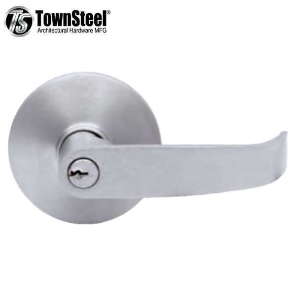 TownSteel - ED8900LQ - Sectional Lever Trim - Entrance - LQ Curved Lever - Non-Handed - 6-Pin Schlage Keyway - Compatible with Concealed V/R Exit Device - Satin Stainless - Grade 1 - UHS Hardware