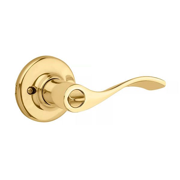 Kwikset - 405 - Balboa Lever - Round Rose - 3 - Polished Brass - Entrance - Grade 3 - UHS Hardware