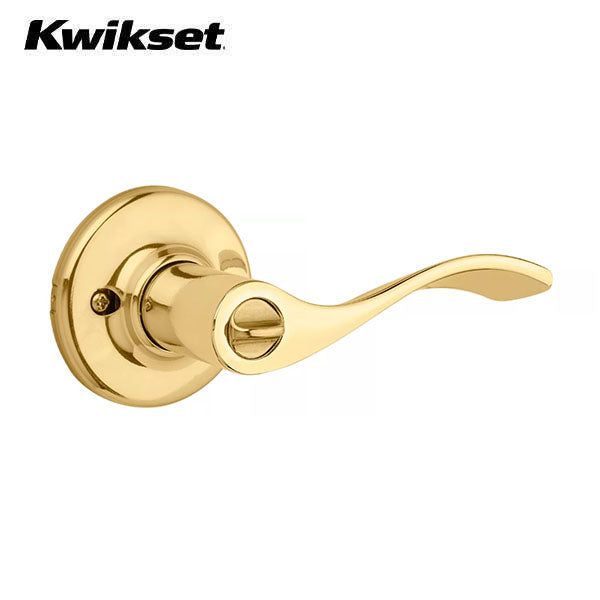 Kwikset - 405 - Balboa Lever - Round Rose - 3 - Polished Brass - Entrance - Grade 3 - UHS Hardware