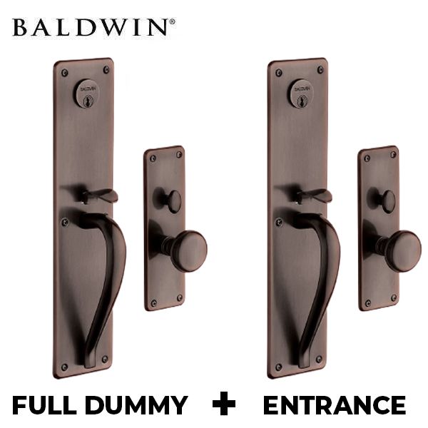 Baldwin Estate - 6567.112 - Trenton Full Dummy & Entrance Handleset Trim Set - Single Cyl - 112 - Venetian Bronze - Grade 2 - RH/LH - UHS Hardware