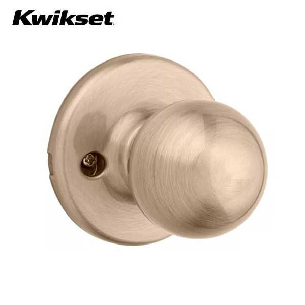 Kwikset - 200P - Polo Knob - Round Rose - Passage - 5 - Antique Brass- Grade 3 - UHS Hardware