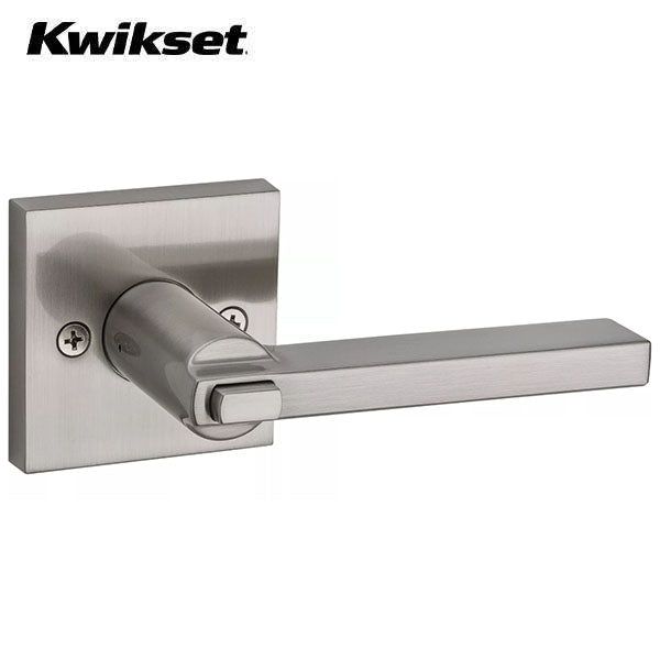 Kwikset - 156 - Halifax Lever - Square Rose - 15 - Satin Nickel - Entrance - SmartKey Technology - Grade 2 - UHS Hardware