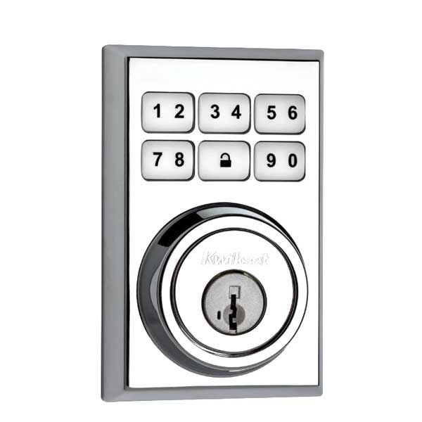 Kwikset - SmartCode 910CNT -  Electronic Contemporary Deadbolt - 26 - Polished Chrome - Home Connect - Z-Wave - SmartKey Technology - UHS Hardware