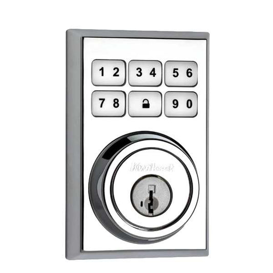 Kwikset - SmartCode 910CNT -  Electronic Contemporary Deadbolt - 26 - Polished Chrome - Home Connect - Z-Wave - SmartKey Technology - UHS Hardware