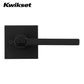 Kwikset - 156 - Halifax Lever - Square Rose - 514 - Matte Black - Entrance - SC1 Schlage - SmartKey Technology - Grade 2 - UHS Hardware