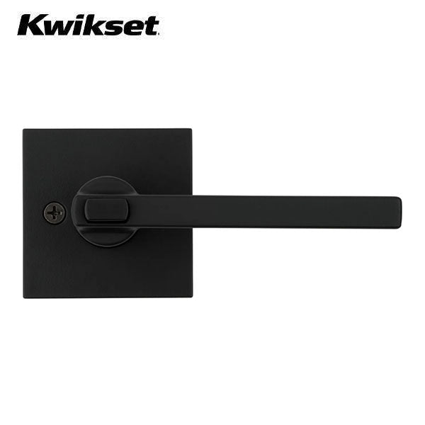 Kwikset - 156 - Halifax Lever - Square Rose - 514 - Matte Black - Entrance - SC1 Schlage - SmartKey Technology - Grade 2 - UHS Hardware