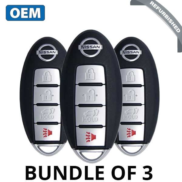 3 x 2015-2017 Nissan Murano / Pathfinder / 4-Button Smart Key / PN: S180144323 / KR5S180144014 (BUNDLE OF 3) - UHS Hardware