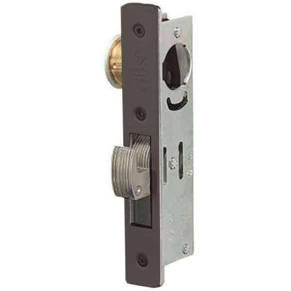 Adams Rite - MS Deadlock - MS1851S-35X - 1-1/8"  Backset - ANSI Size - Hook Bolt - Radial Faceplate -  Dark Bronze  - Metal Door - UHS Hardware