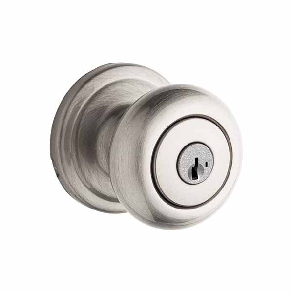 Kwikset - 740H - Hancock Knob - Keyed - featuring SmartKey - Round Rose - 15 - Satin Nickel - Entrance - SC1 Schlage - SmartKey Technology - Grade 2 - UHS Hardware