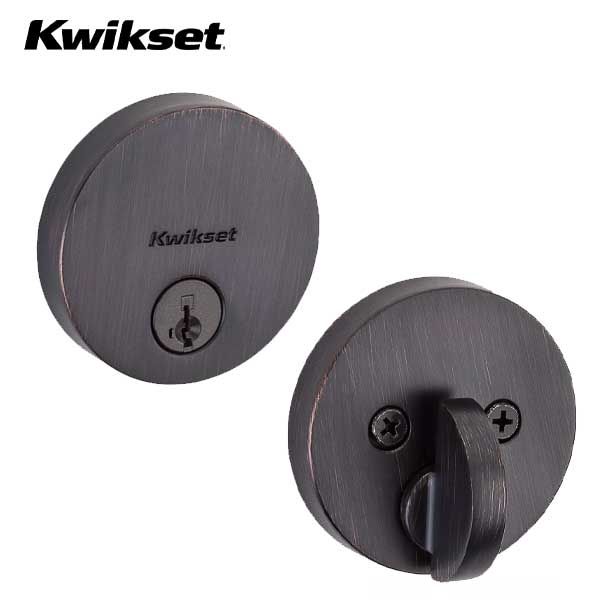 Kwikset - 258 - Uptown Low Profile Single Cylinder Deadbolt - US11 - Venetian Bronze - SmartKey Technology - Grade 1 - UHS Hardware