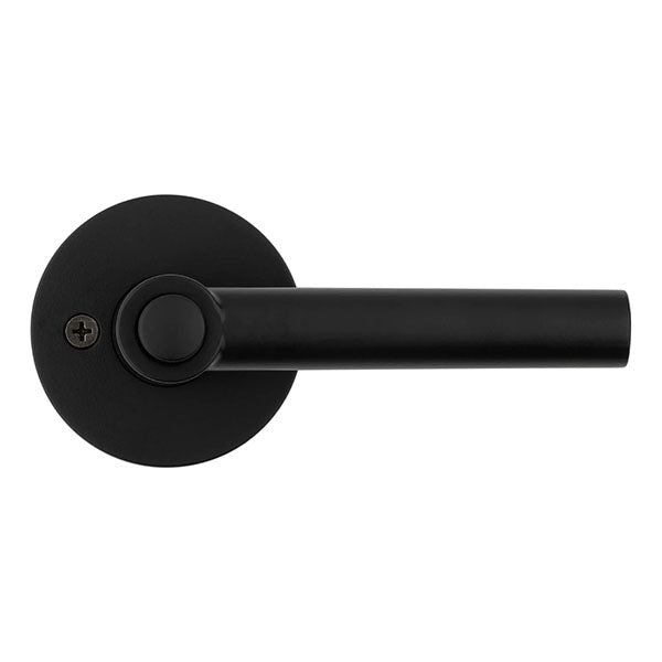 Kwikset - 156 - Milan Lever - Round Rose - 514 - Matte Black - Entrance - SmartKey Technology - Grade 2 - UHS Hardware