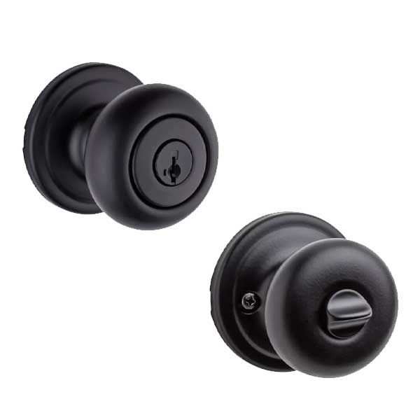 Kwikset - 740H - Hancock Knob  - Round Rose - Entrance - 514 - Iron Black - SmartKey Technology - Grade 2 - UHS Hardware