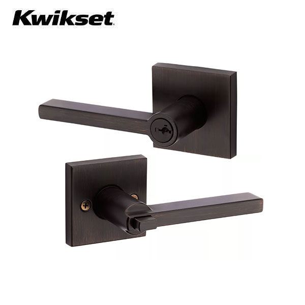 Kwikset - 156 - Halifax Lever - Square Rose - 11P - Venetian Bronze - Entrance - SmartKey Technology - Grade 2 - UHS Hardware