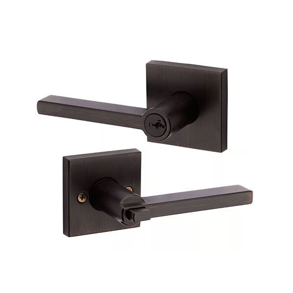 Kwikset - 156 - Halifax Lever - Square Rose - 11P - Venetian Bronze - Entrance - SmartKey Technology - Grade 2 - UHS Hardware