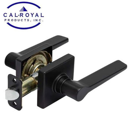 Cal-Royal - Challenger - Standard Duty Cylindrical Lever Set - Privacy - "C" Keyway - Square Rose - Black - Grade 2