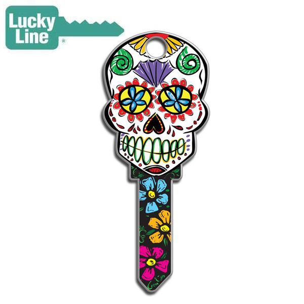 LuckyLine - B136K - Key Shapes - Sugar Skull - Kwikset - KW1 - 5 Pack - UHS Hardware