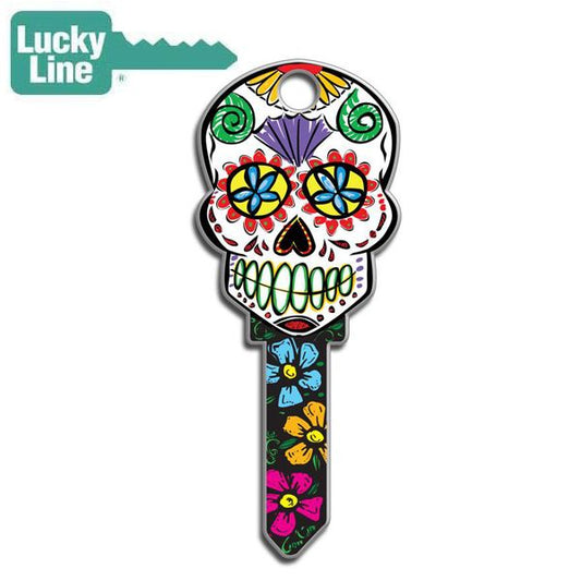 LuckyLine - B136K - Key Shapes - Sugar Skull - Kwikset - KW1 - 5 Pack - UHS Hardware